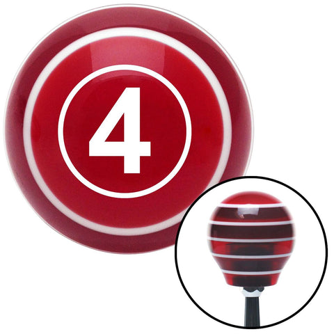 White Ball 4 Red Stripe Shift Knob with M16 x 15 Insert