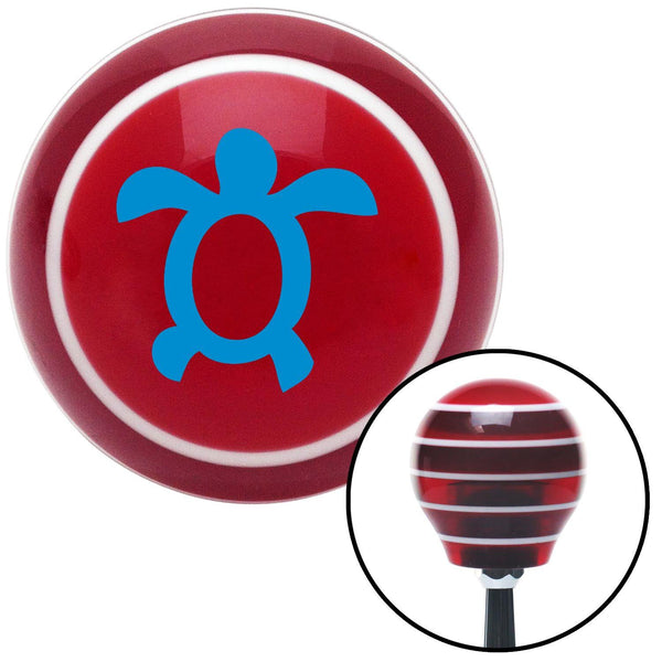 Blue Simple Turtle Red Stripe Shift Knob with M16 x 15 Insert