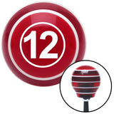 White Ball 12 Red Stripe Shift Knob with M16 x 15 Insert