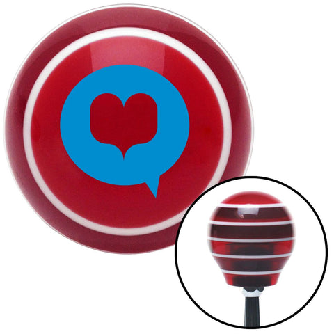 Blue Heart in Quote Bubble Red Stripe Shift Knob with M16 x 15 Insert