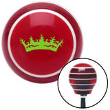 Green Prince Crown Red Stripe Shift Knob with M16 x 15 Insert