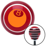 Orange 3D 8 Ball  Red Stripe Shift Knob with M16 x 15 Insert
