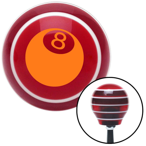 Orange 3D 8 Ball  Red Stripe Shift Knob with M16 x 15 Insert