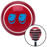 Blue Cute Eyes Red Stripe Shift Knob with M16 x 15 Insert
