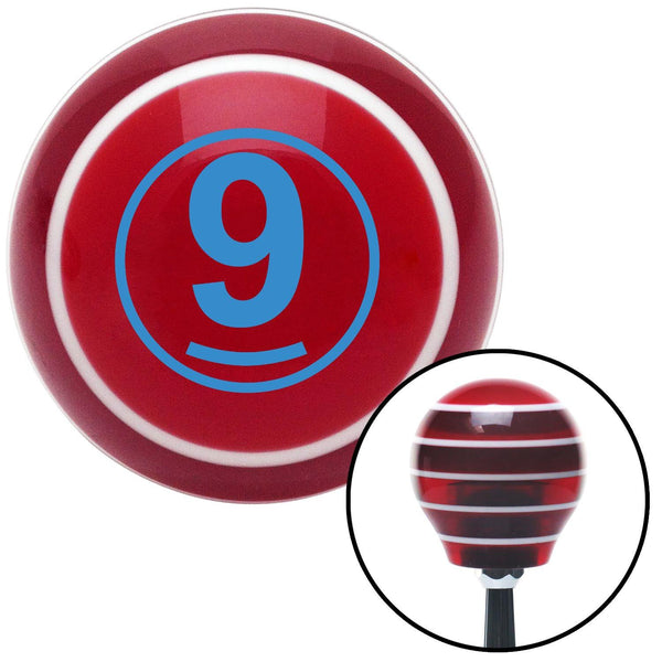 Blue Ball 9 Red Stripe Shift Knob with M16 x 15 Insert