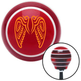 Orange Wings Conjoined in Lure Red Stripe Shift Knob with M16 x 15 Insert