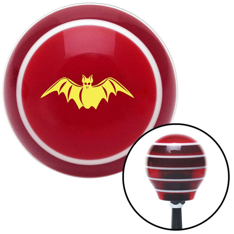 Yellow Bat Red Stripe Shift Knob with M16 x 15 Insert