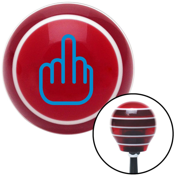 Blue Smooth Middle Finger Red Stripe Shift Knob with M16 x 15 Insert