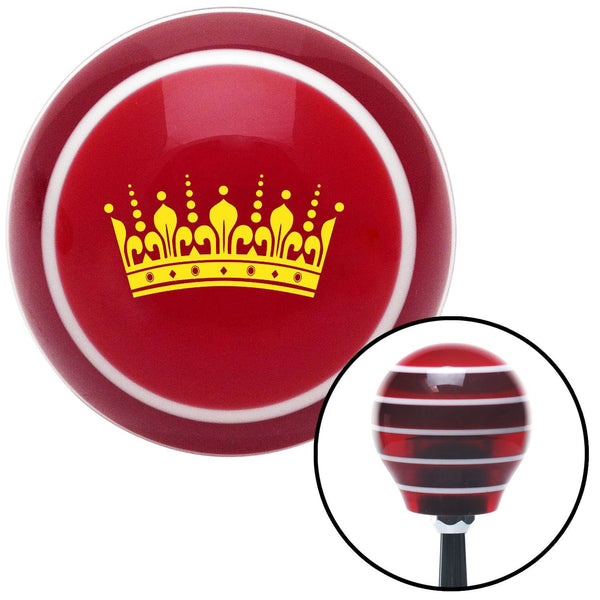 Yellow Queens Crown Red Stripe Shift Knob with M16 x 15 Insert
