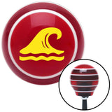 Yellow Hawaiian Waves 2 Red Stripe Shift Knob with M16 x 15 Insert