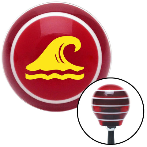 Yellow Hawaiian Waves 2 Red Stripe Shift Knob with M16 x 15 Insert