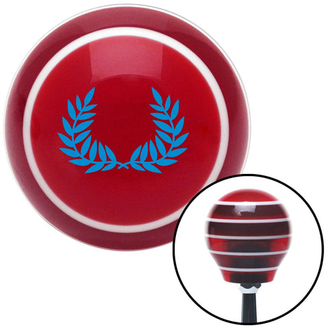 Blue Hawaiian Leaf 2 Red Stripe Shift Knob with M16 x 15 Insert