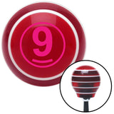 Pink Ball 9 Red Stripe Shift Knob with M16 x 15 Insert