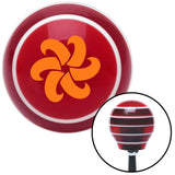Orange Fan Blades Spinning Red Stripe Shift Knob with M16 x 15 Insert