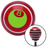 Green 3D 8 Ball  Red Stripe Shift Knob with M16 x 15 Insert