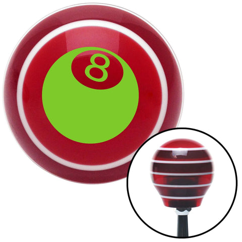 Green 3D 8 Ball  Red Stripe Shift Knob with M16 x 15 Insert