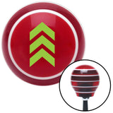 Green Military Arrows Up Red Stripe Shift Knob with M16 x 15 Insert
