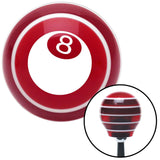 White 3D 8 Ball  Red Stripe Shift Knob with M16 x 15 Insert