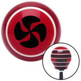 Black Swirling Fan Red Stripe Shift Knob with M16 x 15 Insert