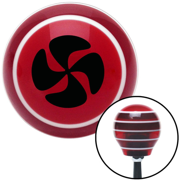 Black Swirling Fan Red Stripe Shift Knob with M16 x 15 Insert