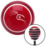 White Dragon Symbol Red Stripe Shift Knob with M16 x 15 Insert