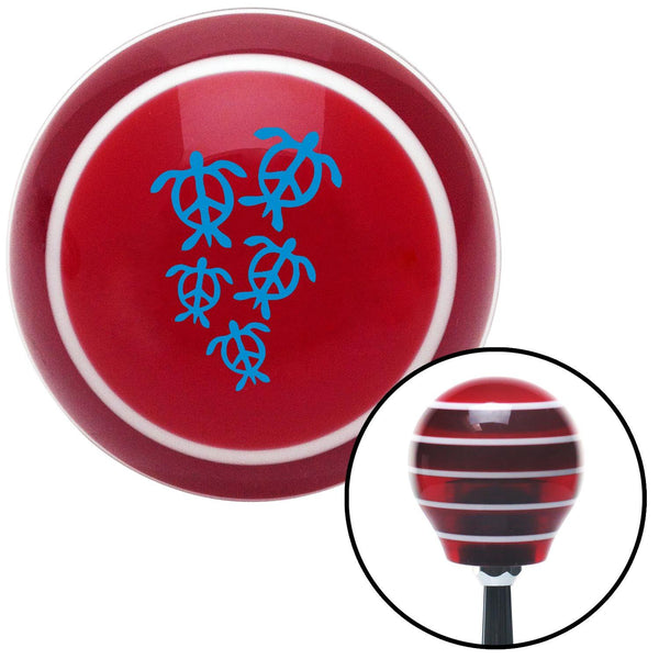 Blue Peace Turtles Red Stripe Shift Knob with M16 x 15 Insert