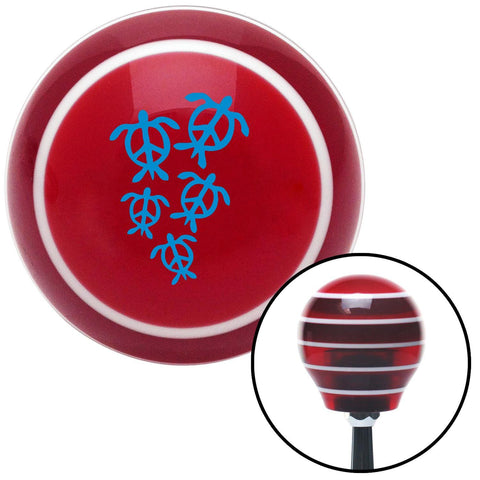 Blue Peace Turtles Red Stripe Shift Knob with M16 x 15 Insert