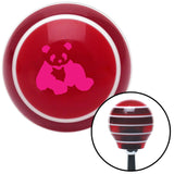 Pink Panda Bear Red Stripe Shift Knob with M16 x 15 Insert