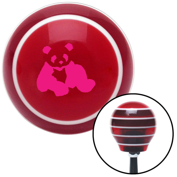 Pink Panda Bear Red Stripe Shift Knob with M16 x 15 Insert