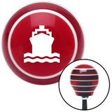 White Cruiseship Red Stripe Shift Knob with M16 x 15 Insert