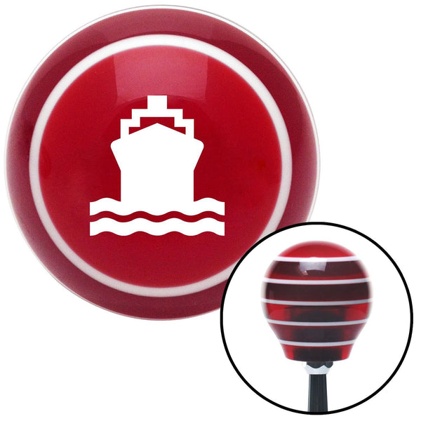 White Cruiseship Red Stripe Shift Knob with M16 x 15 Insert