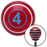 Blue Ball 4 Red Stripe Shift Knob with M16 x 15 Insert