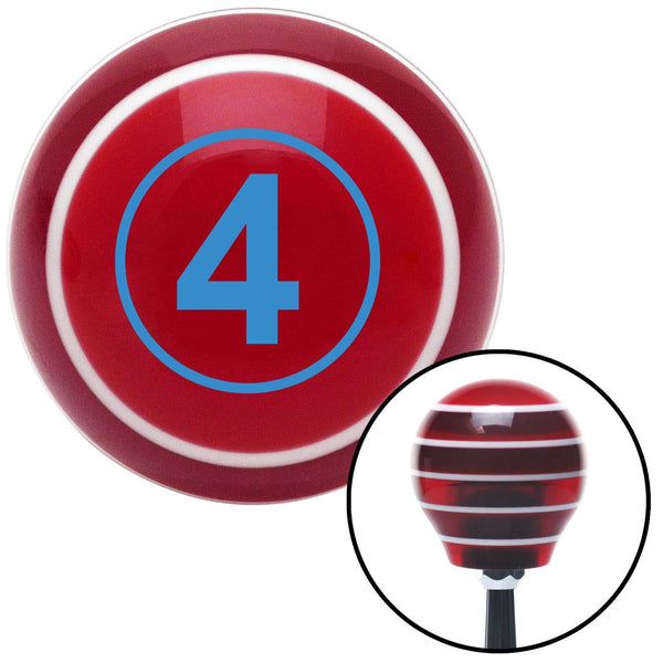 Blue Ball 4 Red Stripe Shift Knob with M16 x 15 Insert