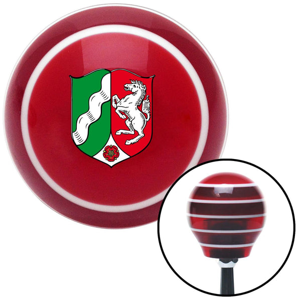 North Rhine Westphalia Coat of Arms Red Stripe Shift Knob with M16 x 15 Insert