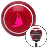 Pink Sail Boat Red Stripe Shift Knob with M16 x 15 Insert