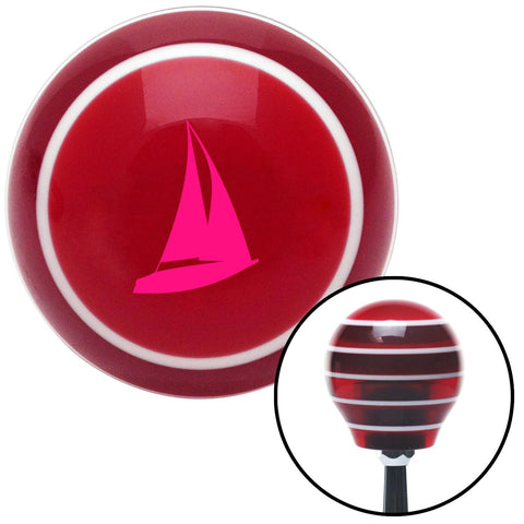 Pink Sail Boat Red Stripe Shift Knob with M16 x 15 Insert