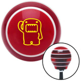 Yellow Domo Classic Red Stripe Shift Knob with M16 x 15 Insert