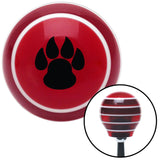 Black Pawprint Sharp Red Stripe Shift Knob with M16 x 15 Insert