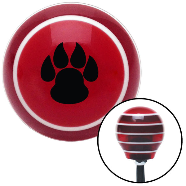 Black Pawprint Sharp Red Stripe Shift Knob with M16 x 15 Insert