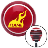 Yellow Flame Icon Red Stripe Shift Knob with M16 x 15 Insert