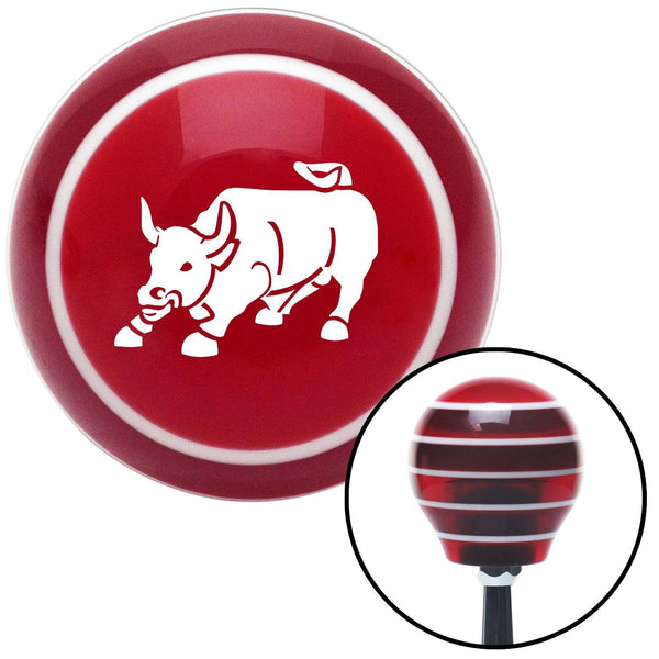 White Bull Red Stripe Shift Knob with M16 x 15 Insert