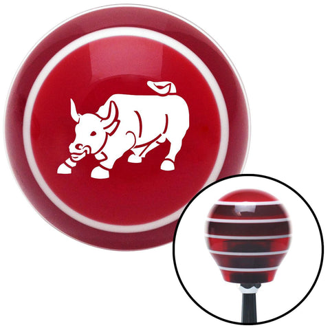 White Bull Red Stripe Shift Knob with M16 x 15 Insert