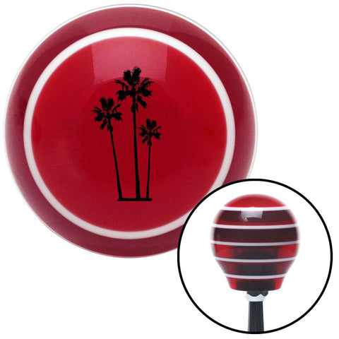 Black Group of Palms Red Stripe Shift Knob with M16 x 15 Insert