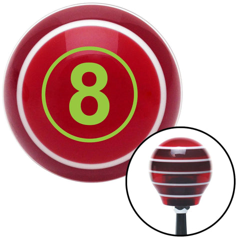 Green Ball 8 Red Stripe Shift Knob with M16 x 15 Insert