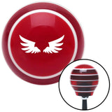 White Firebird Wings Red Stripe Shift Knob with M16 x 15 Insert