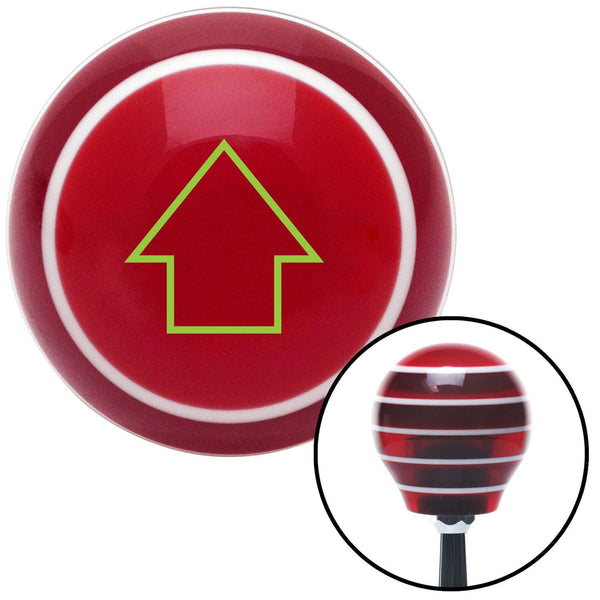 Green Classic Arrow Up Red Stripe Shift Knob with M16 x 15 Insert
