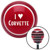 White I 3 CORVETTE Red Stripe Shift Knob with M16 x 15 Insert