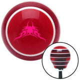 Pink Large Tribal Flames Red Stripe Shift Knob with M16 x 15 Insert