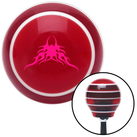 Pink Large Tribal Flames Red Stripe Shift Knob with M16 x 15 Insert