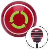 Green Arrows in Circle Red Stripe Shift Knob with M16 x 15 Insert